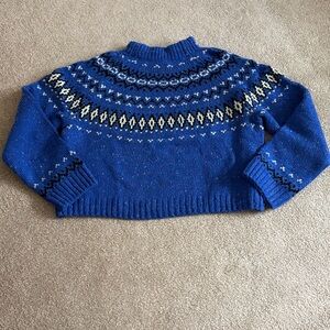 J. Crew Blue Patterned Women's Sweater